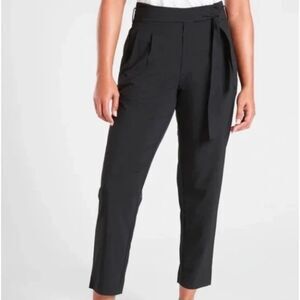 Athleta Skyline Pant Black Sz 8 Travel Jogger Tie Waist UPF 50+ Recycled Fabric